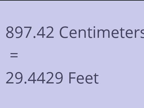 897.42 CM TO FEET