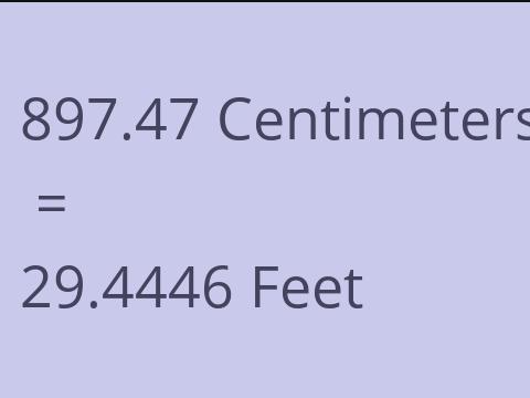 897.47 CM TO FEET