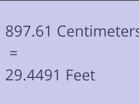 897.61 CM TO FEET