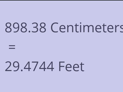 898.38 CM TO FEET