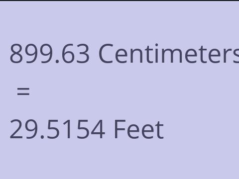 899.63 CM TO FEET