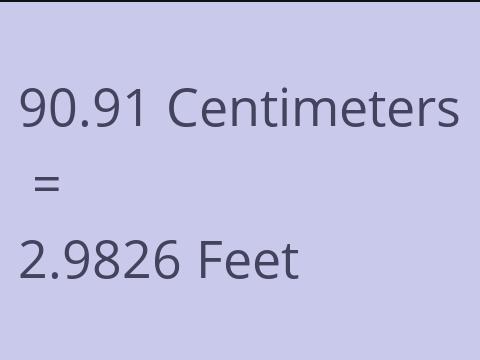 90.91 CM TO FEET