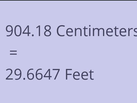 904.18 CM TO FEET