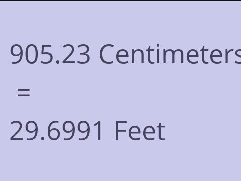 905.23 CM TO FEET