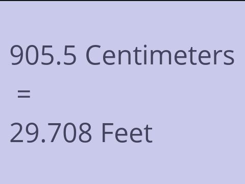 905.5 CM TO FEET