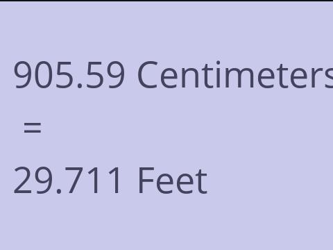 905.59 CM TO FEET