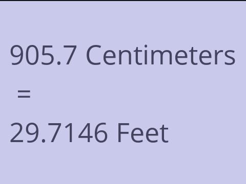 905.7 CM TO FEET