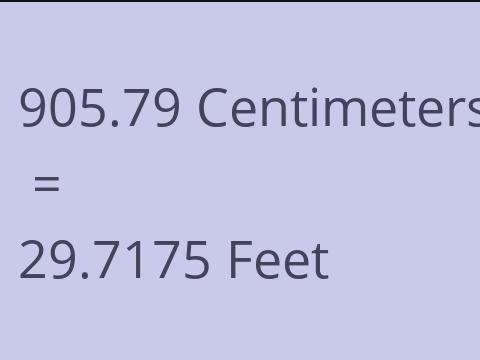 905.79 CM TO FEET