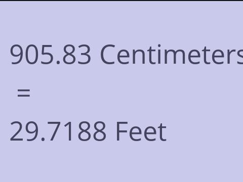 905.83 CM TO FEET