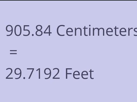 905.84 CM TO FEET