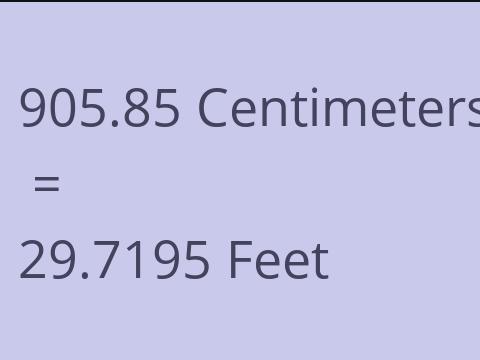 905.85 CM TO FEET