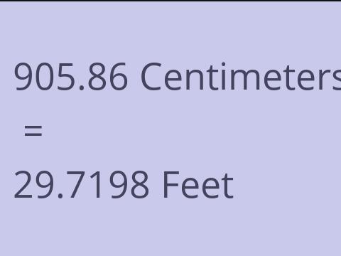 905.86 CM TO FEET