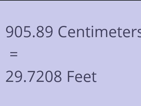 905.89 CM TO FEET