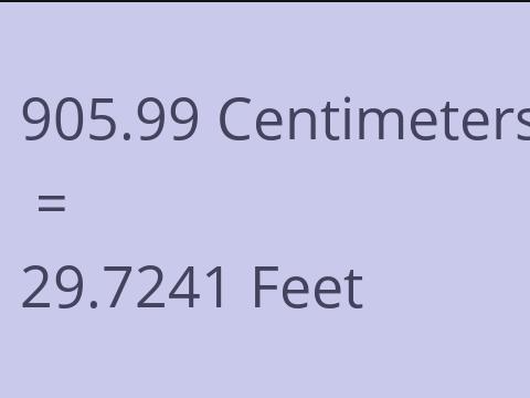 905.99 CM TO FEET