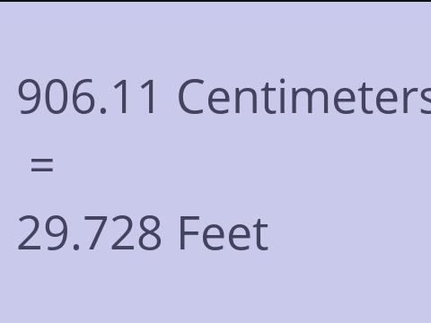 906.11 CM TO FEET