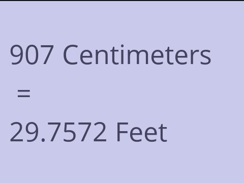 907 CM TO FEET