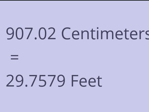 907.02 CM TO FEET