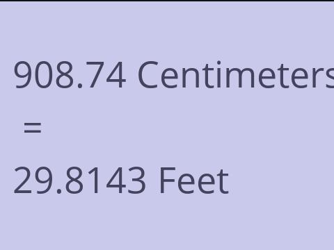 908.74 CM TO FEET