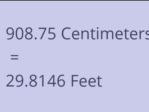 908.75 CM TO FEET