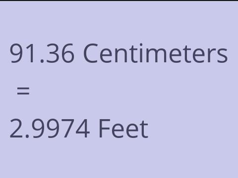 91.36 CM TO FEET