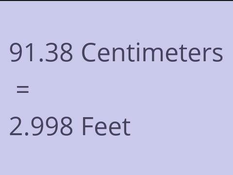 91.38 CM TO FEET