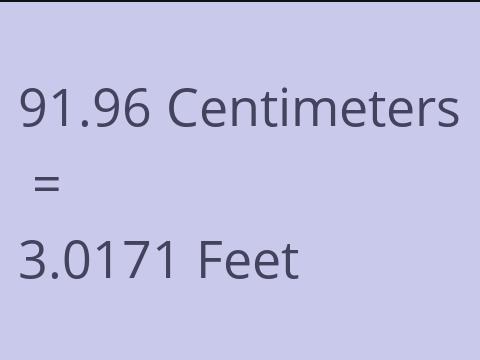 91.96 CM TO FEET