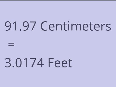 91.97 CM TO FEET