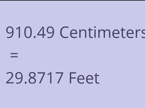 910.49 CM TO FEET