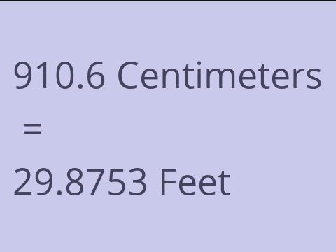 910.6 CM TO FEET