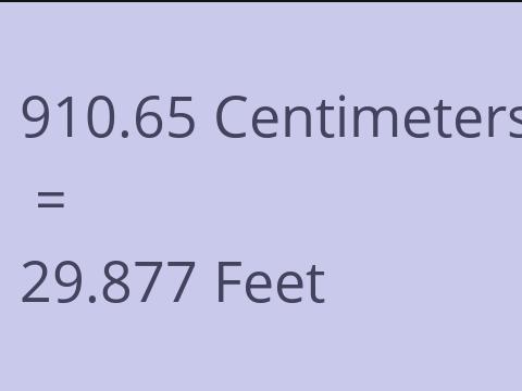 910.65 CM TO FEET