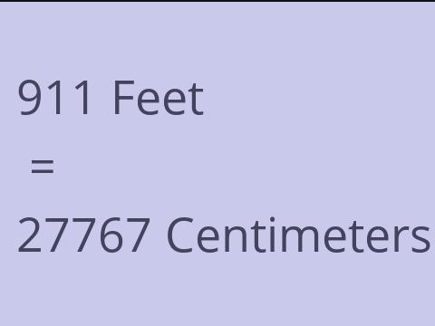 911 FEET TO CM