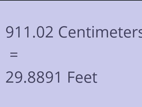 911.02 CM TO FEET