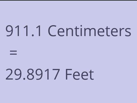 911.1 CM TO FEET