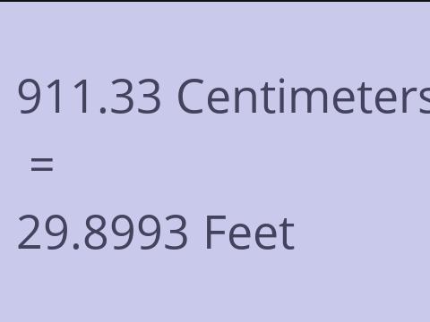 911.33 CM TO FEET