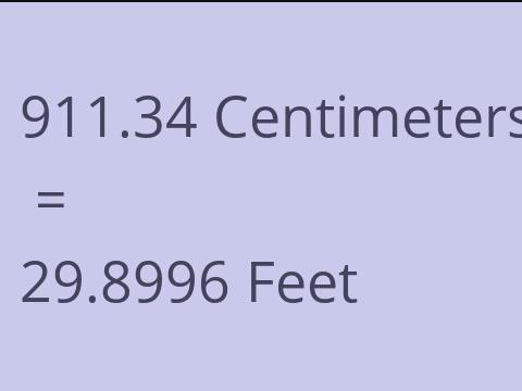 911.34 CM TO FEET