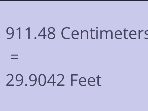 911.48 CM TO FEET