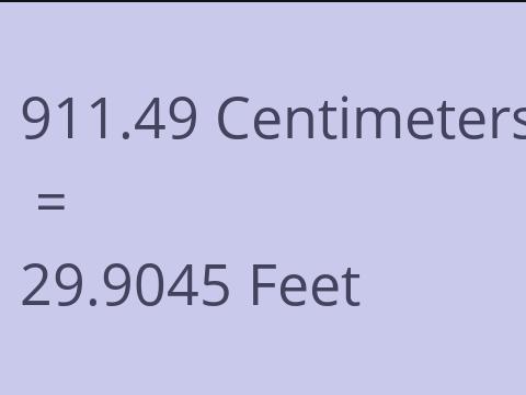 911.49 CM TO FEET