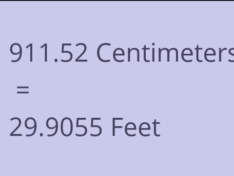 911.52 CM TO FEET