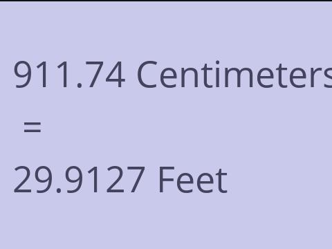 911.74 CM TO FEET