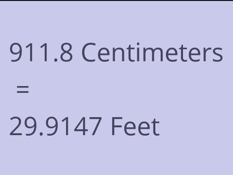 911.8 CM TO FEET