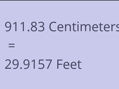 911.83 CM TO FEET