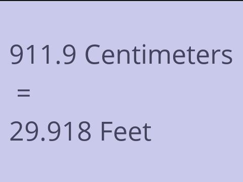 911.9 CM TO FEET