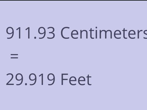 911.93 CM TO FEET