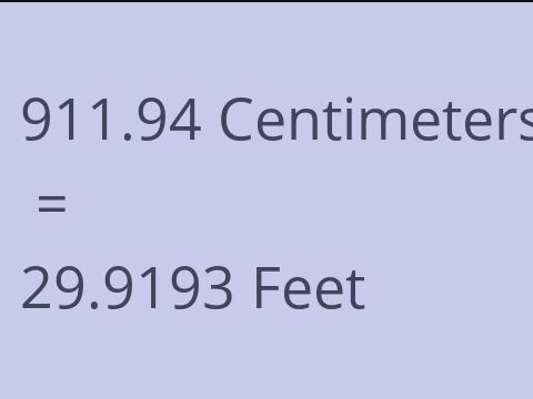 911.94 CM TO FEET