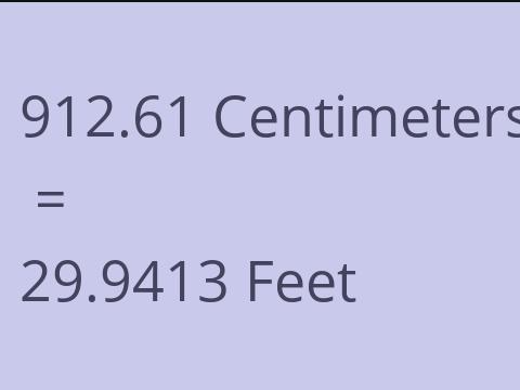 912.61 CM TO FEET