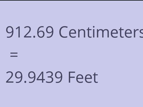 912.69 CM TO FEET