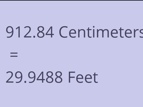 912.84 CM TO FEET