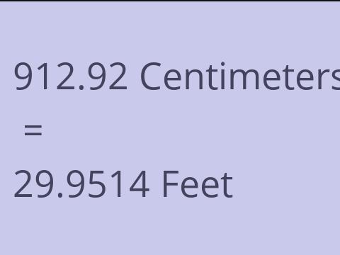 912.92 CM TO FEET