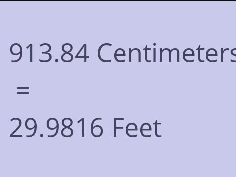 913.84 CM TO FEET