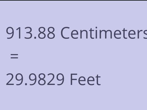 913.88 CM TO FEET